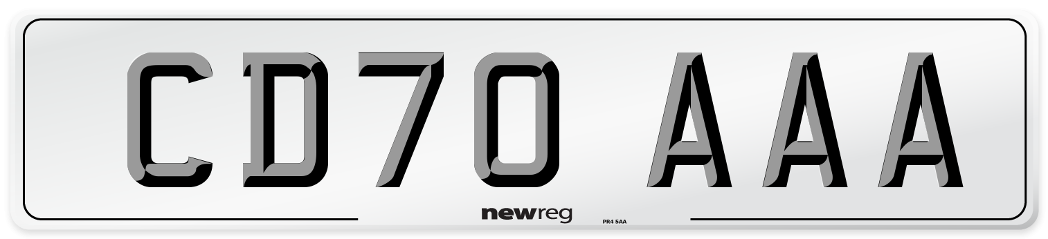 CD70 AAA Number Plate from New Reg